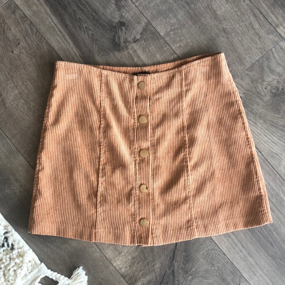 Corduroy Button Skirt
